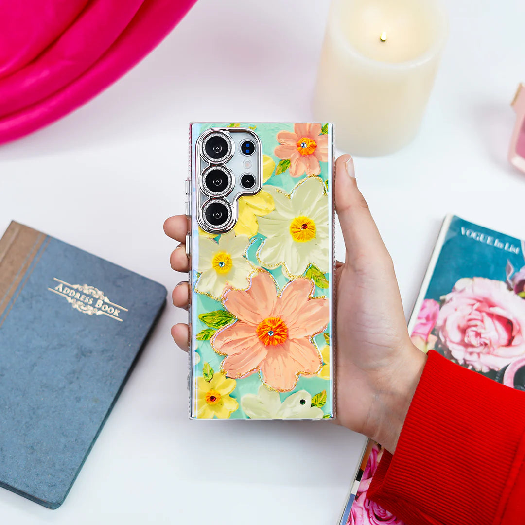 Premium Flower Pattern Case - Samsung