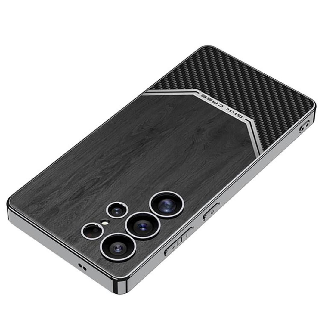 Premium Leather Wood Grain Texture Case - Samsung