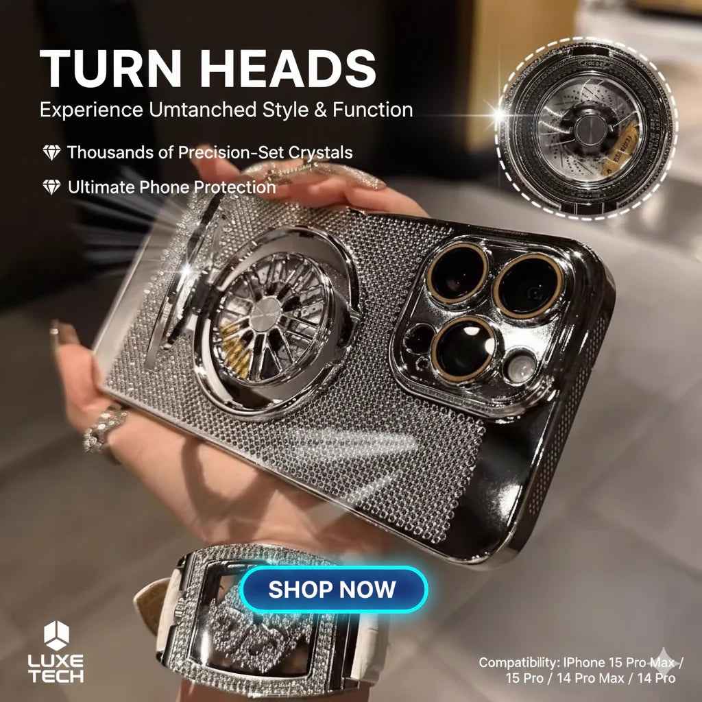 Brilliant Spin Rotating Wheel Stand Case - iPhone