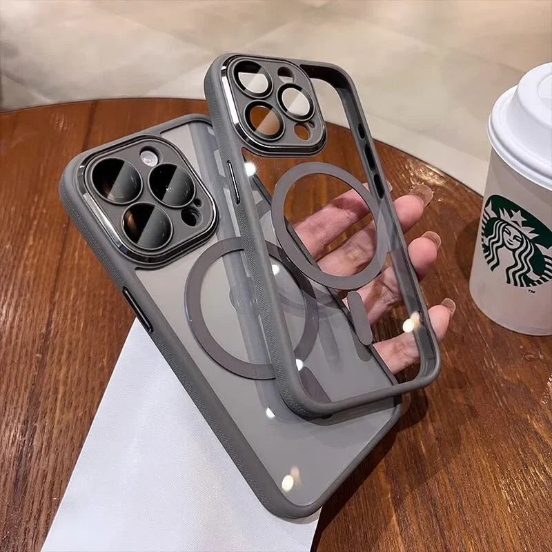 Shockproof Transparent Magsafe Case with Camera Protection- iPhone