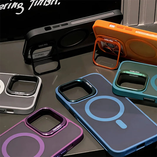 Elegant Metal Bracket Kickstand Case - iPhone 16 Series
