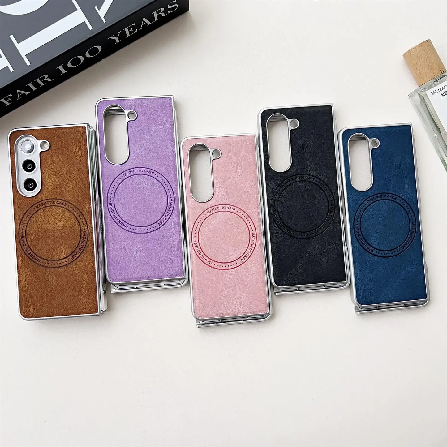 Leather Magnetic Case For Galaxy Z Fold Series