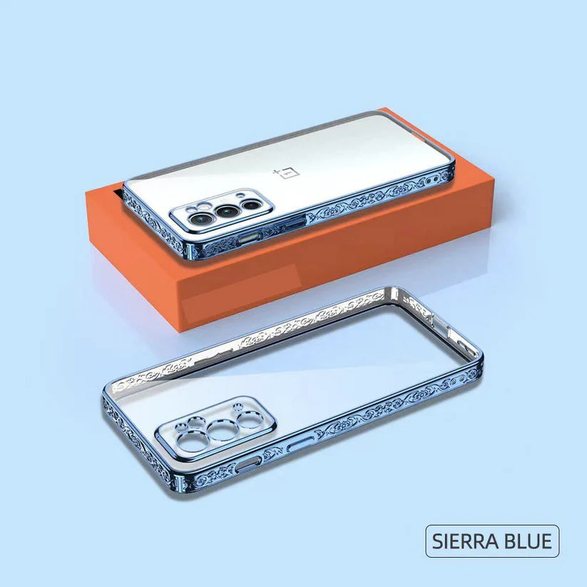 OnePlus Series Electroplating Boarder Designed Transparent Glitter Case