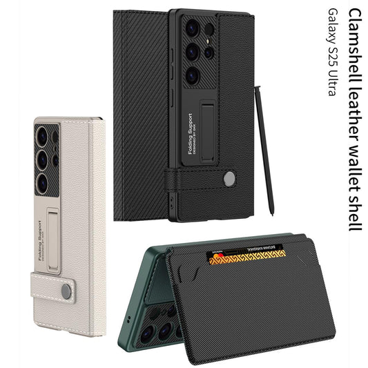 Business Leather Flip Stand Case For Galaxy S25 Ultra