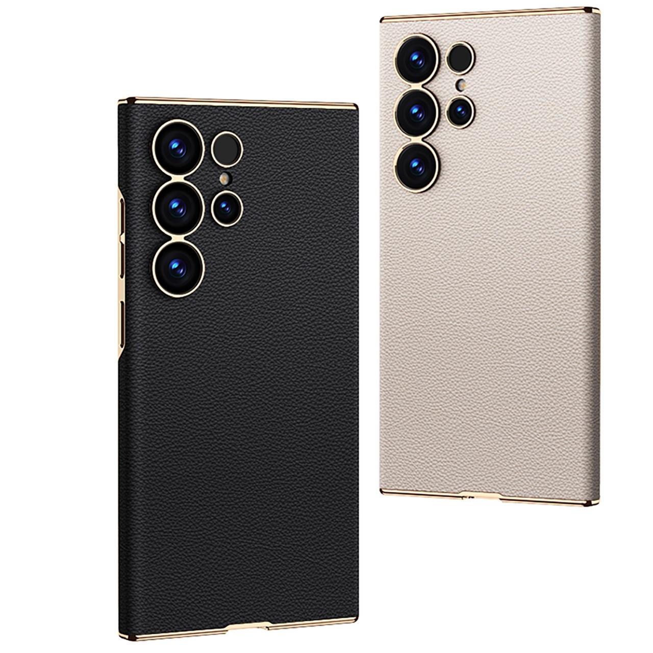 Golden Plating Leather Phone Case- Samsung