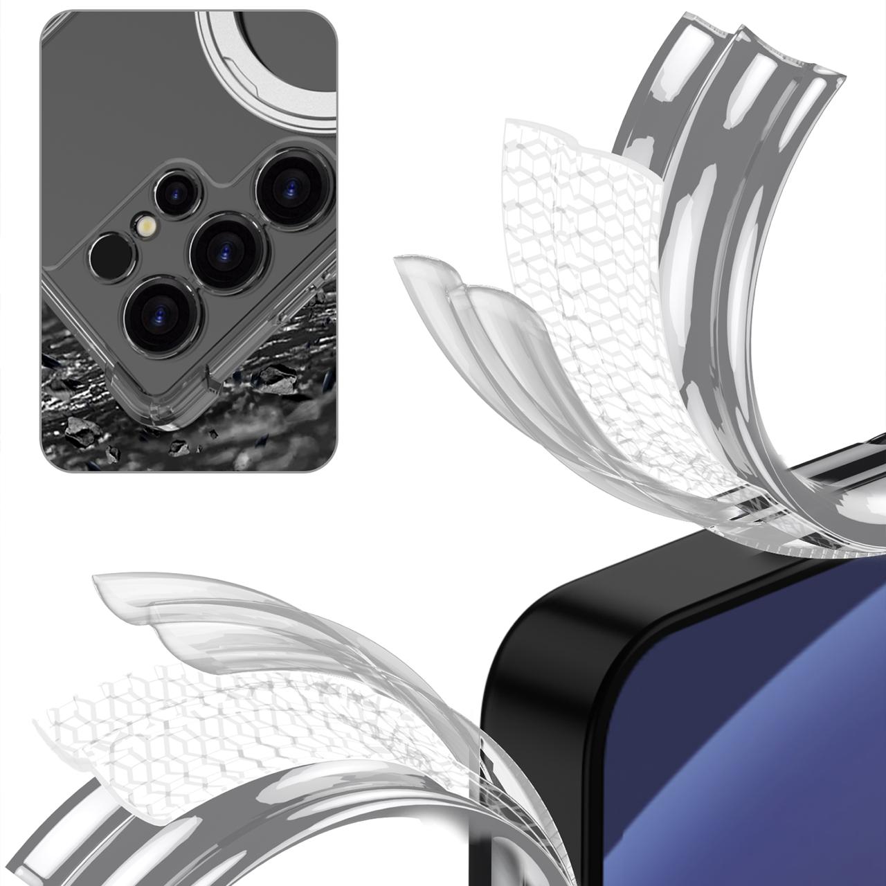 Elegant Transparent Magnetic Magsafe Kickstand Case- Samsung