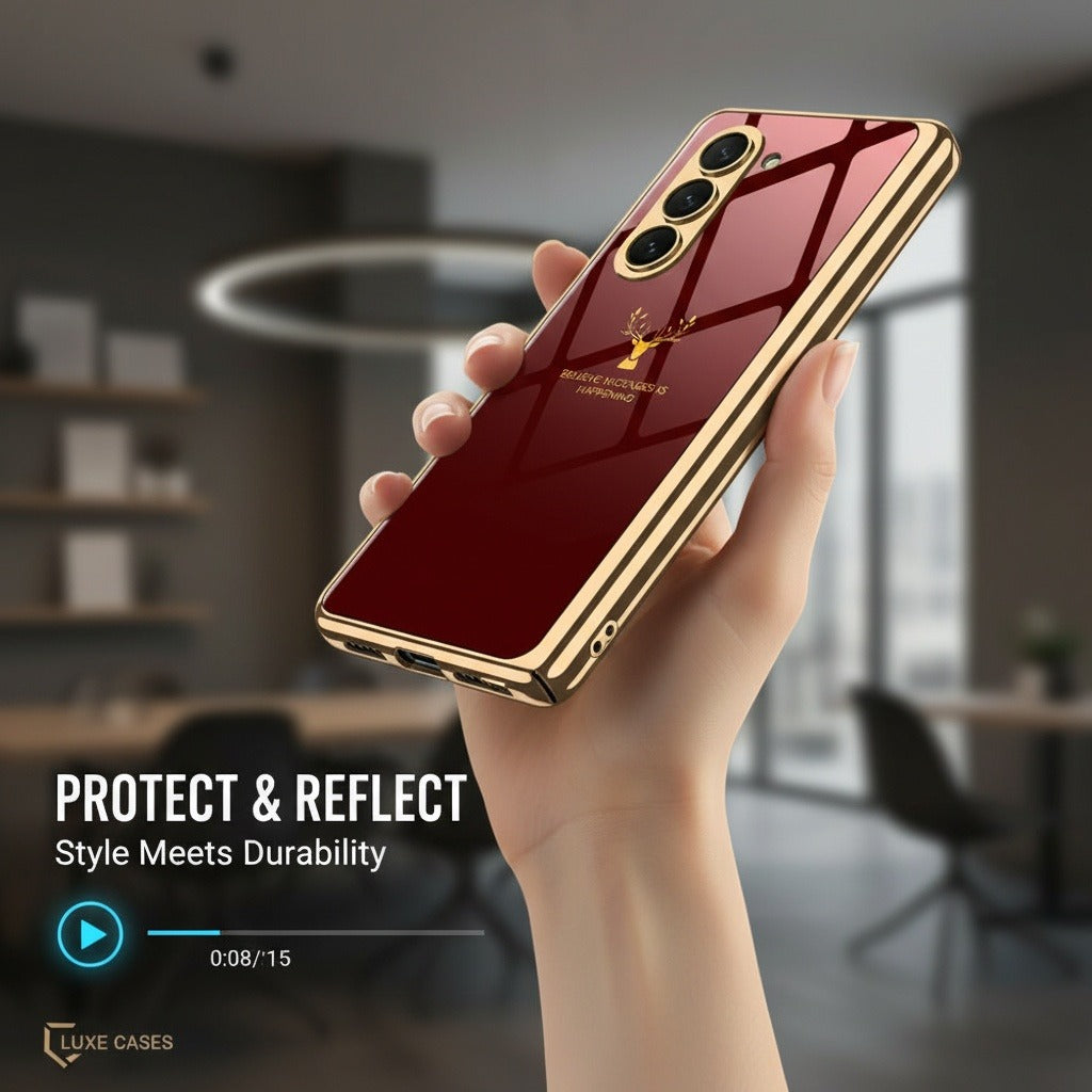 Samsung Galaxy Z Fold Series Deer Pattern Glass Case