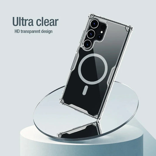Shockproof Magnetic MagSafe Transparent Case For Galaxy S25 Ultra