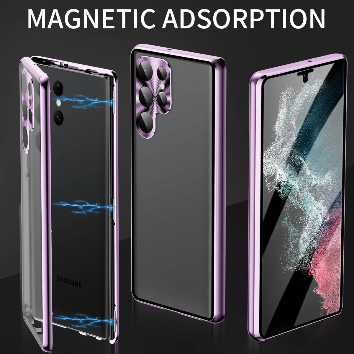 Shield Magnetic Plated 360 Degrees Protection Transparent Glass Cover