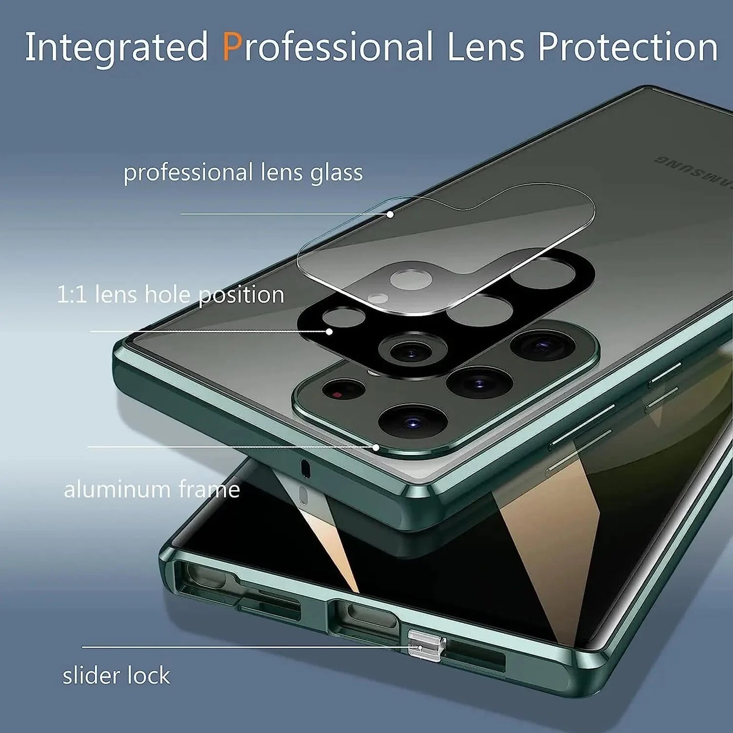 Shield Magnetic Plated 360 Degrees Protection Transparent Glass Cover