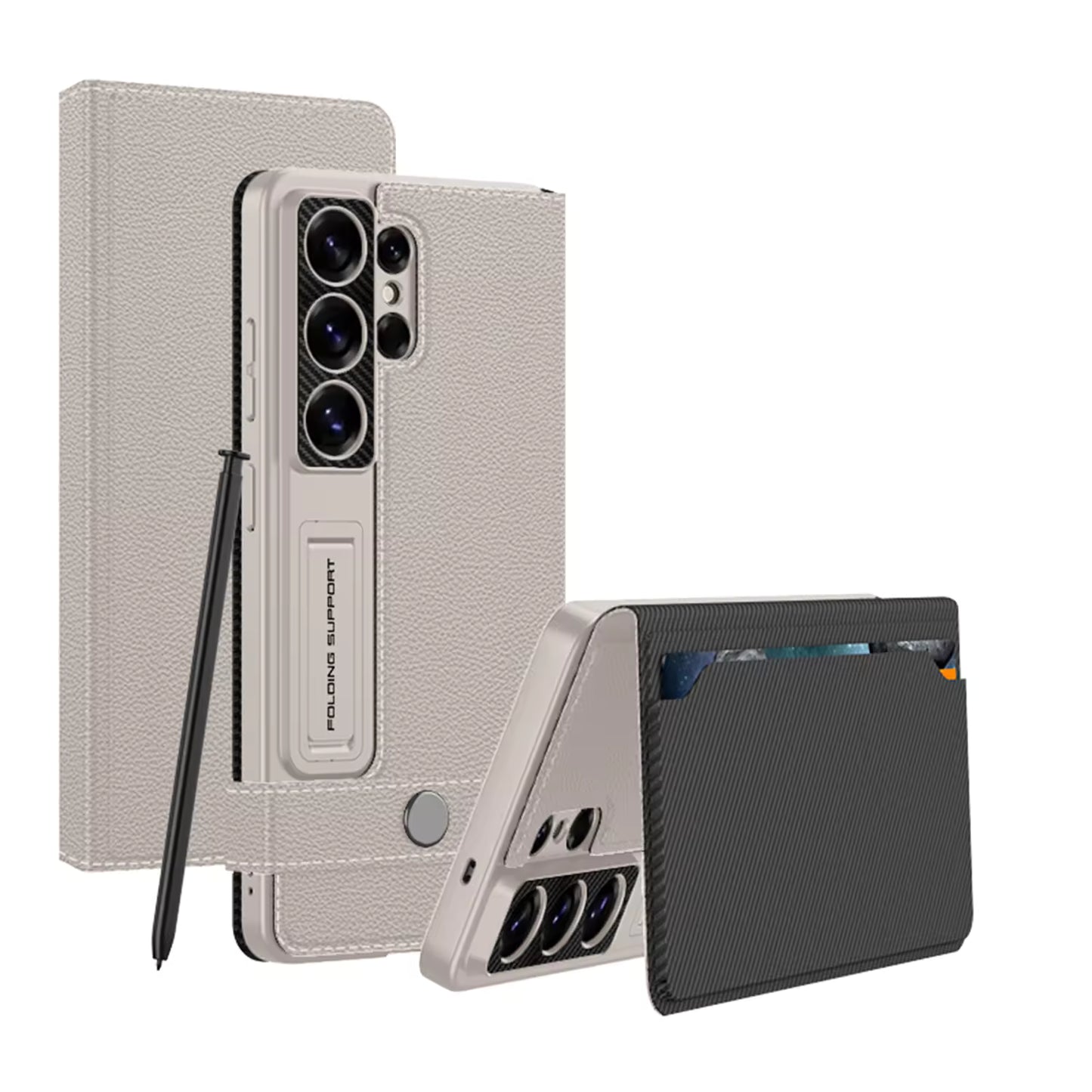 NobleGuard Matte Leather Flip Case – S26 Ultra