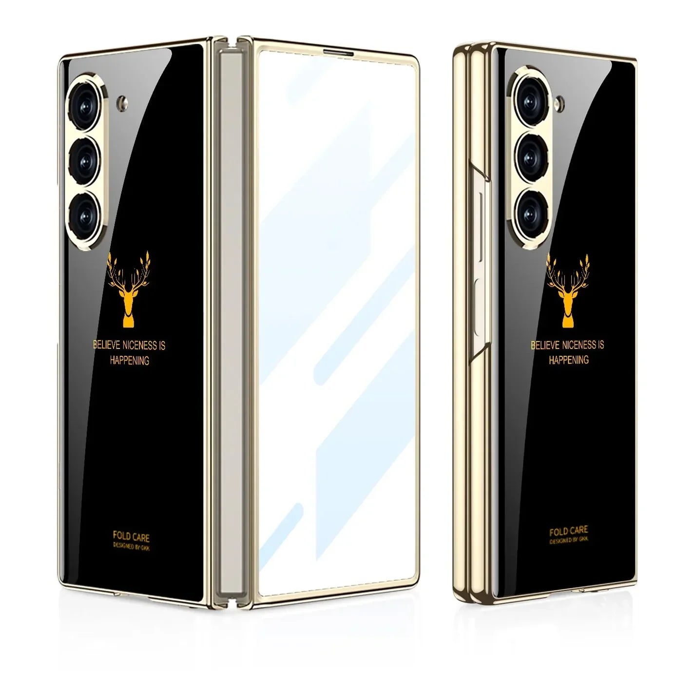 Samsung Galaxy Z Fold Series Deer Pattern Glass Case