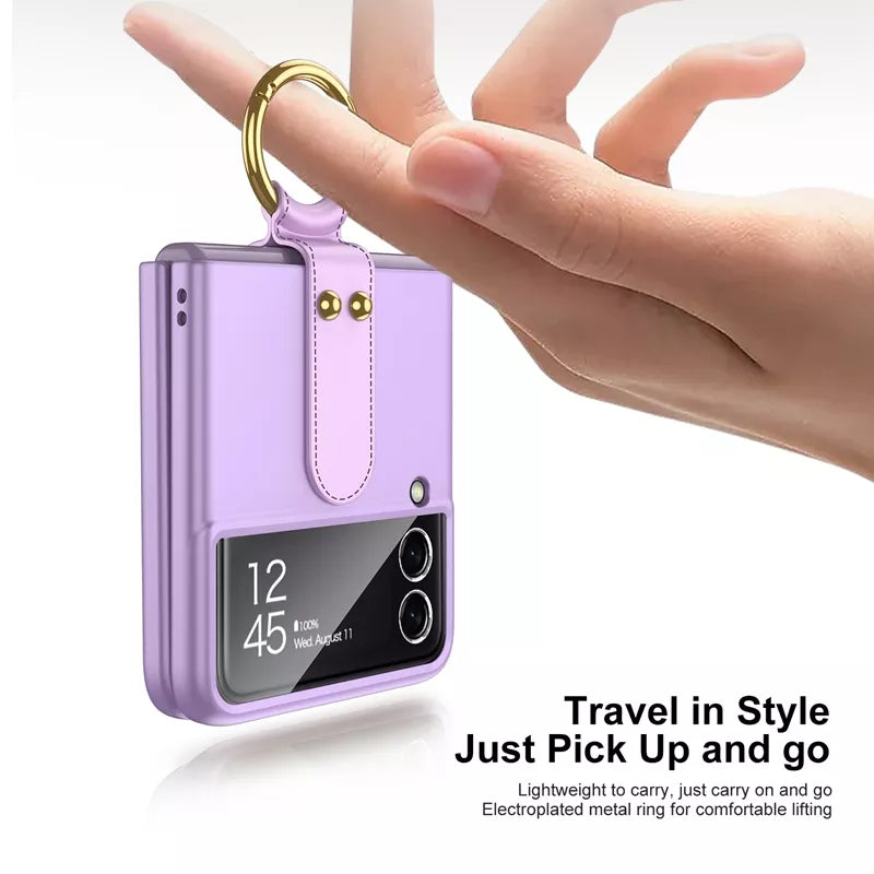 Shock-resistant Hard with Metal Ring Case For Galaxy Z Flip 3