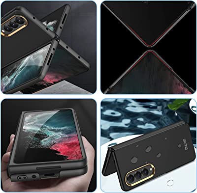 Galaxy Z Fold 4 Ultra Thin Hard Shell With Golden Edge