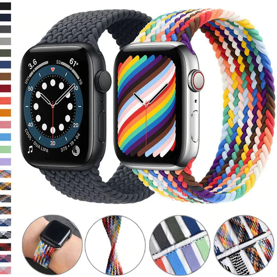 MULTICOLOUR NYLON PREMIUM BRAIDED SOLO LOOP FOR SMART-WATCH SERIES 7/6/5/4/3/2/1/SE (38,40,41MM - 42,44,45MM)