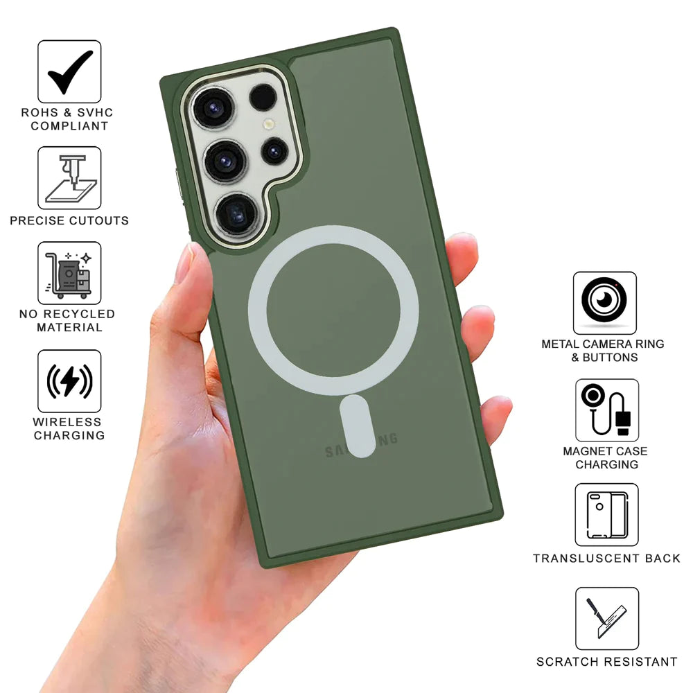 Translucent Magnetic Magsafe Back Case- Samsung