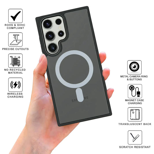 Translucent Magnetic Magsafe Back Case- Samsung