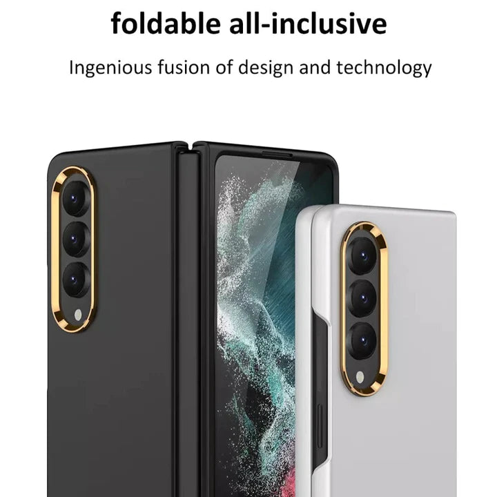 Galaxy Z Fold 4 Ultra Thin Hard Shell With Golden Edge