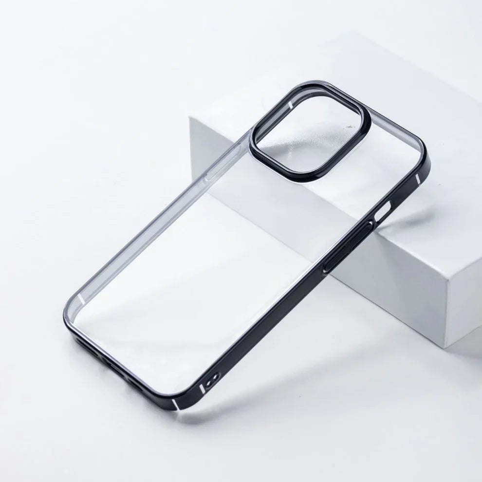 Chrome Electroplated Hard & Clear Back Case- iPhone