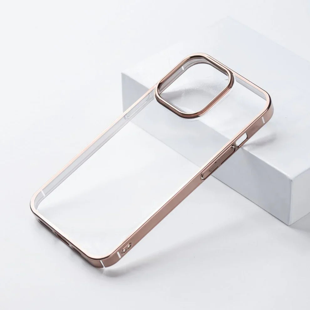 Chrome Electroplated Hard & Clear Back Case- iPhone