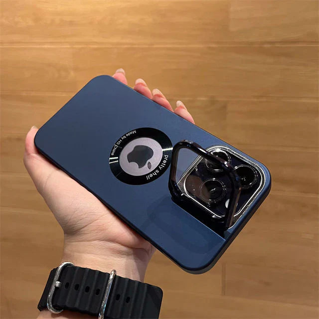 Luxury Camera Protector Stand Case With Logo Cut- iPhone