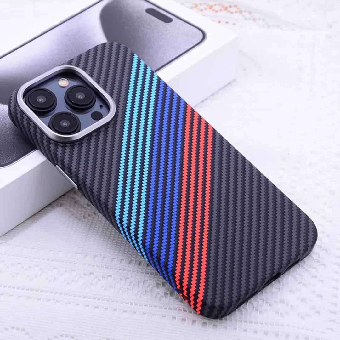 Carbon Hazzel Fiber Stripes Case