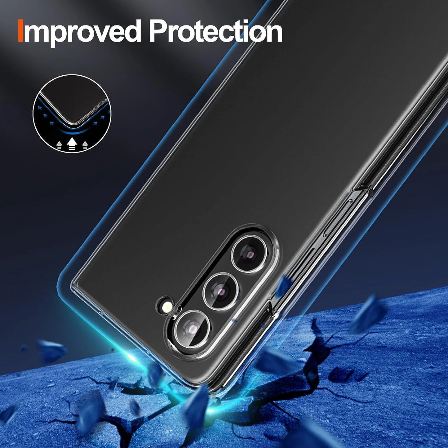 Samsung Galaxy Z Fold 5 Transparent Case With Camera Protection