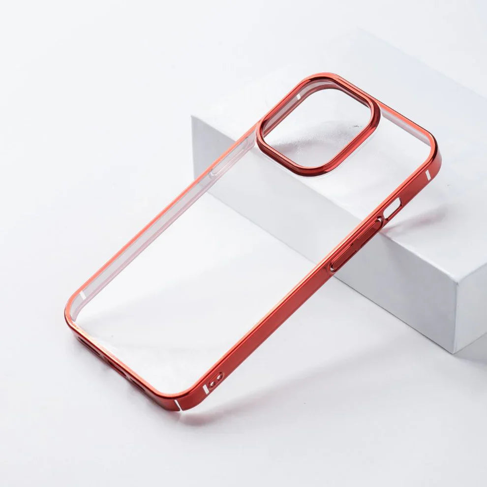 Chrome Electroplated Hard & Clear Back Case- iPhone