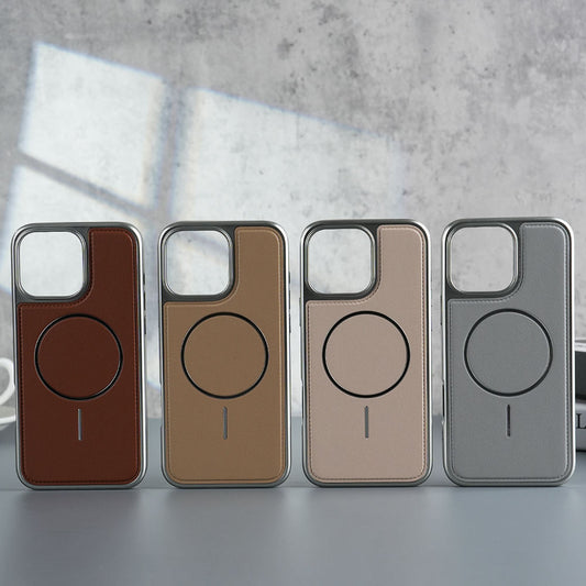Luxury PU Leather Magnetic Case- iPhone