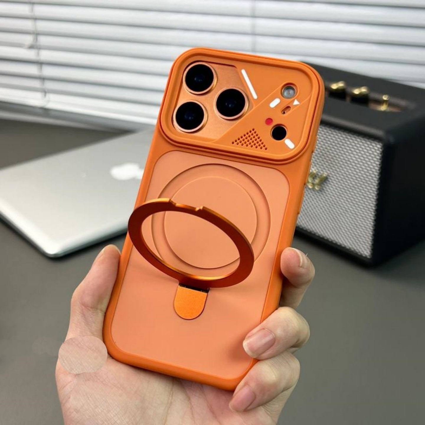 Clear Ring Magnetic KickStand Case - iPhone