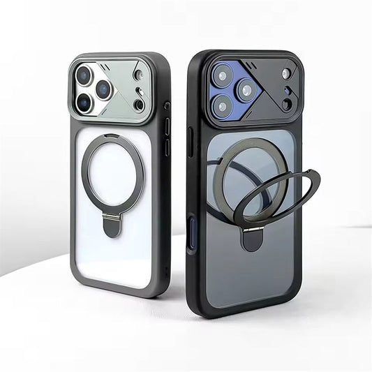 Clear Ring Magnetic KickStand Case - iPhone