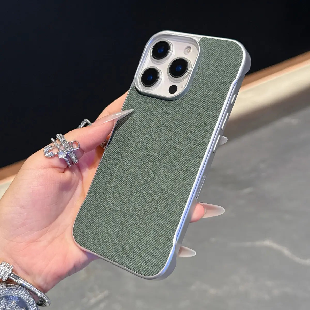 Metallic Borderless Leather Case- iPhone
