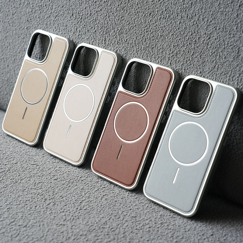 Luxury PU Leather Magnetic Case- iPhone
