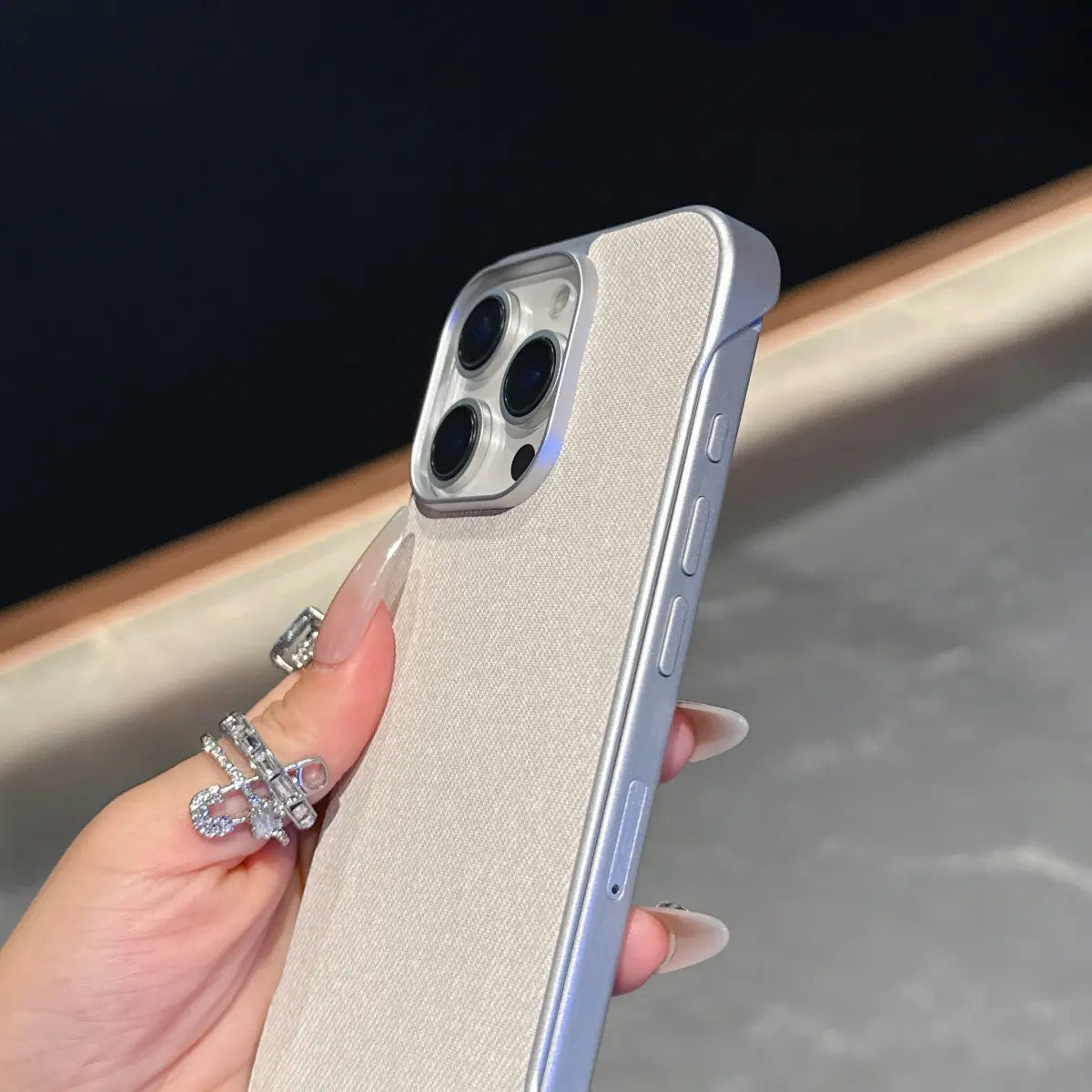 Metallic Borderless Leather Case- iPhone
