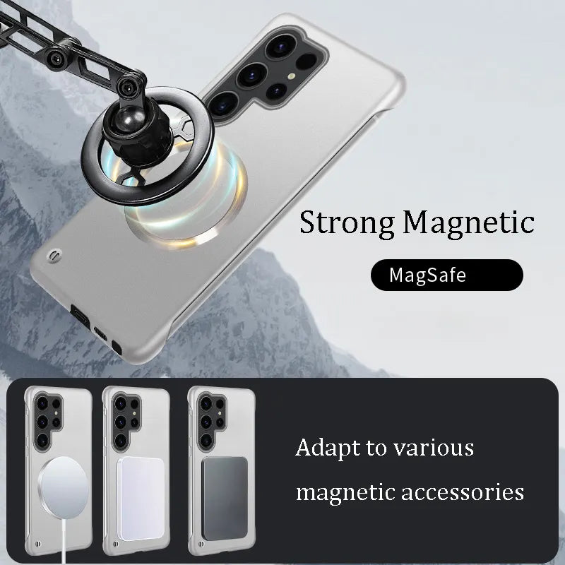 Premium Metal Texture Borderless Magsafe Case