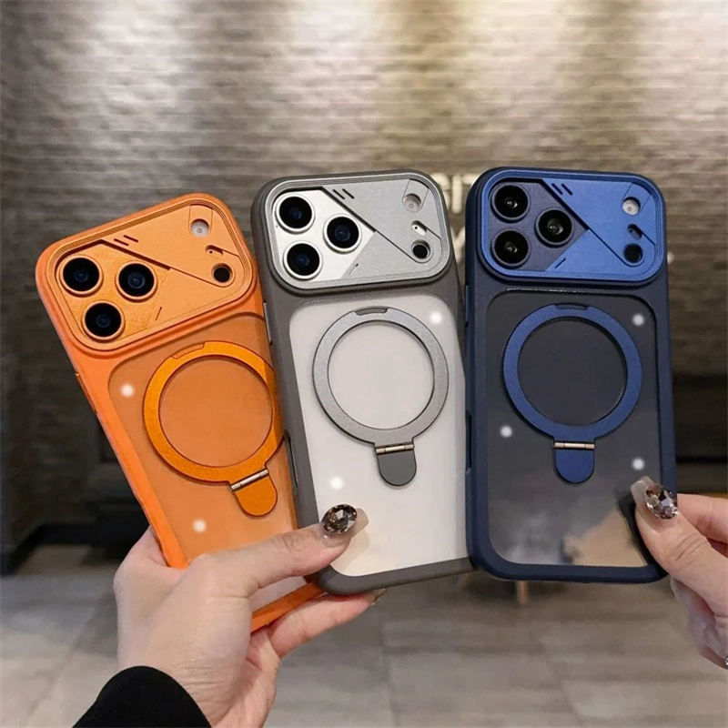 Clear Ring Magnetic KickStand Case - iPhone