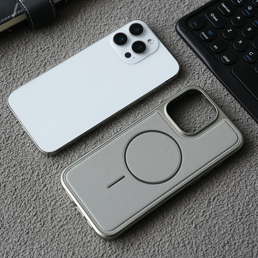 Luxury PU Leather Magnetic Case- iPhone
