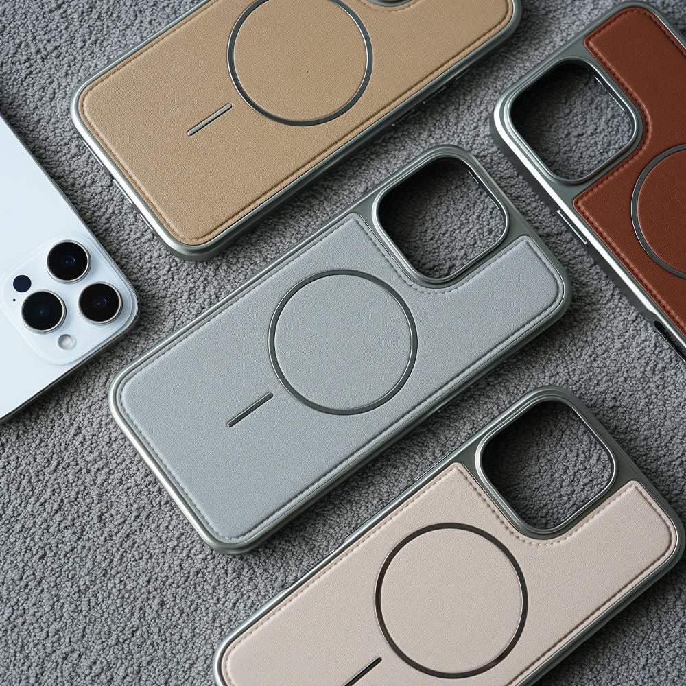 Luxury PU Leather Magnetic Case- iPhone