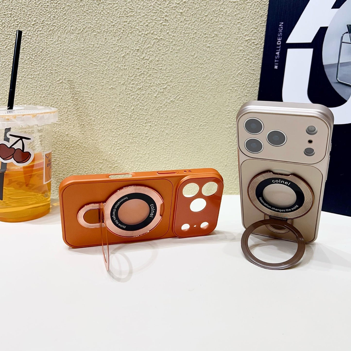 Crystal Ring Lens Bracket and Secure Grip- iPhone