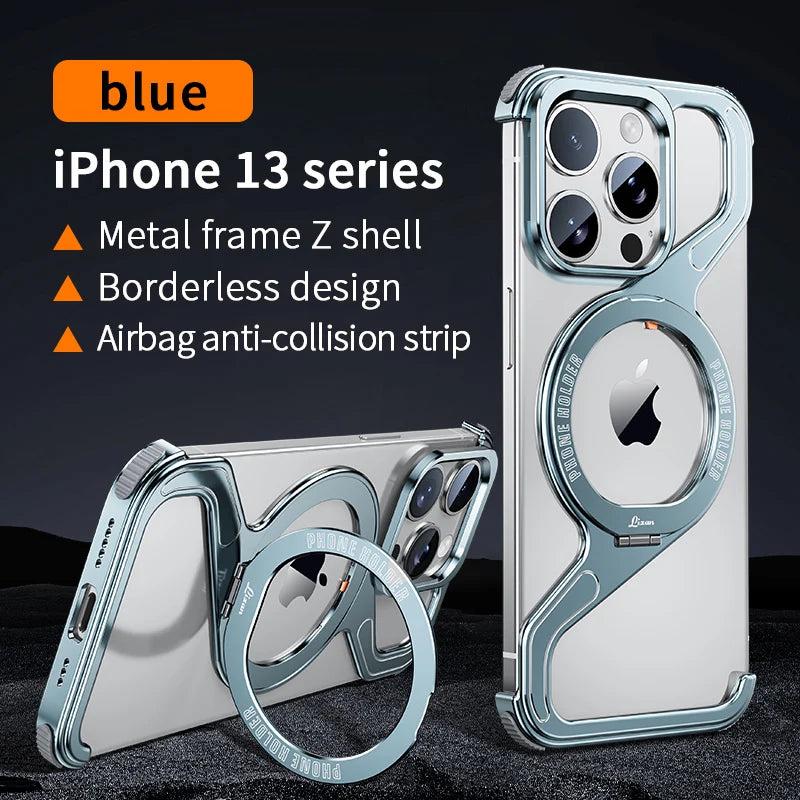 Corner Guard Titanium Magnetic Stand Case- iPhone