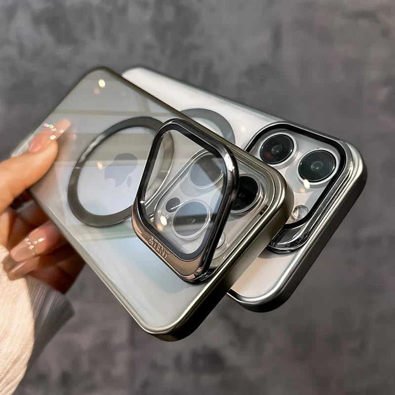 Transparent Lens Magsafe Stand Cover- iPhone