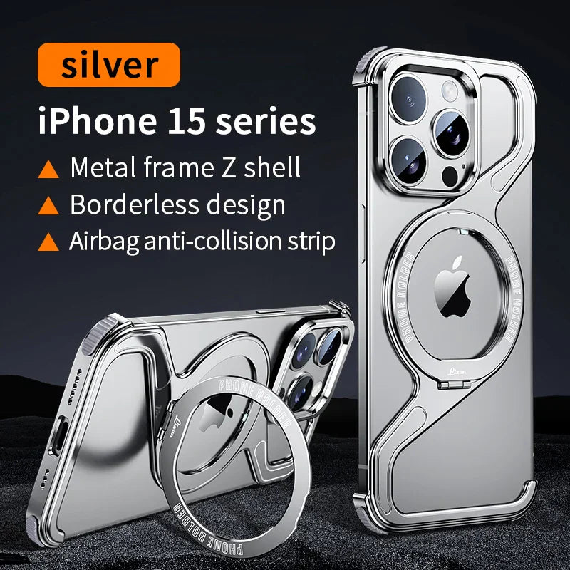 Corner Guard Titanium Magnetic Stand Case- iPhone