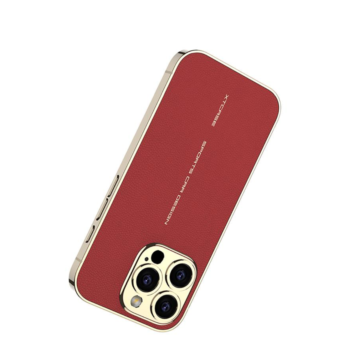 Luxury Leather Golden Camera Case - iPhone