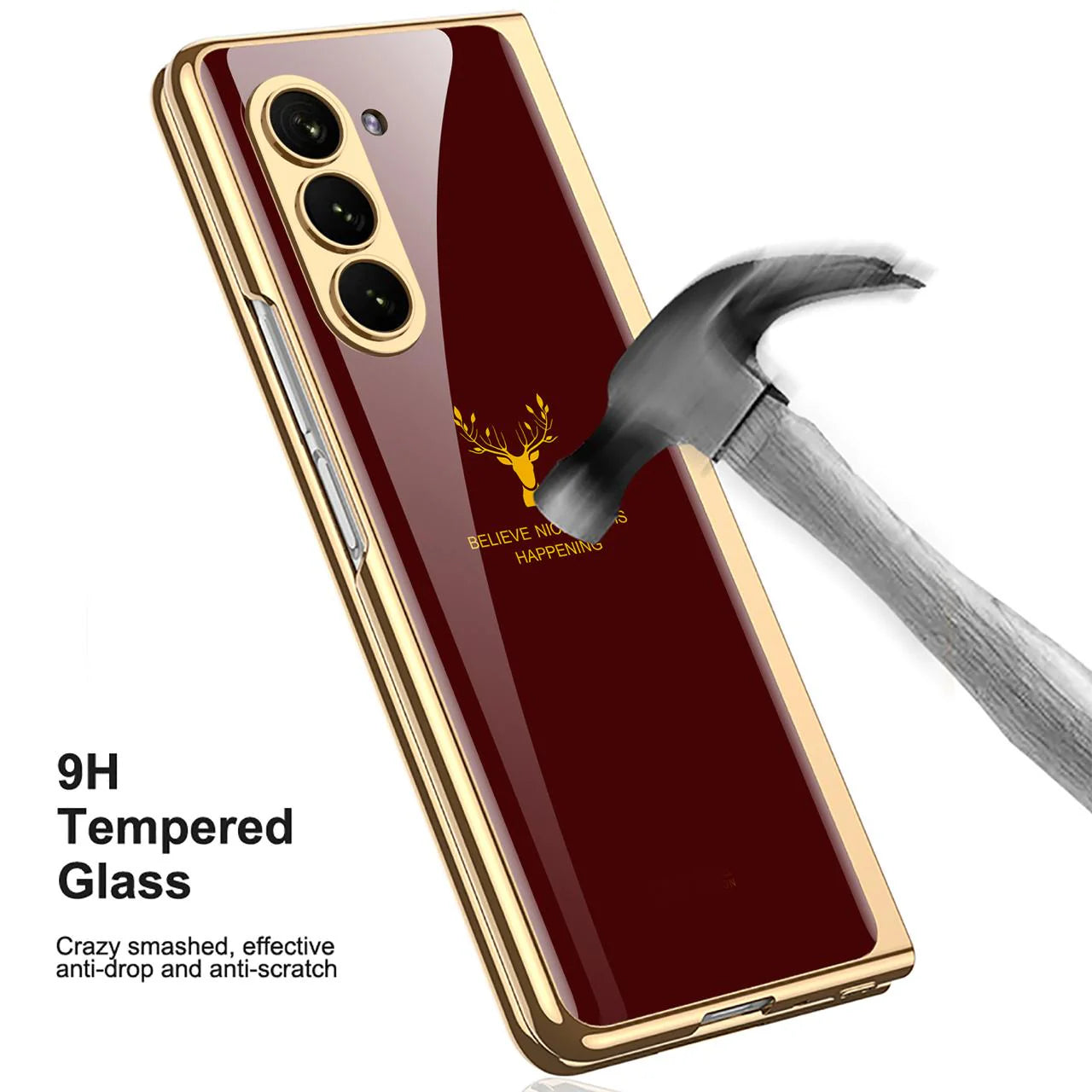 Samsung Galaxy Z Fold Series Deer Pattern Glass Case