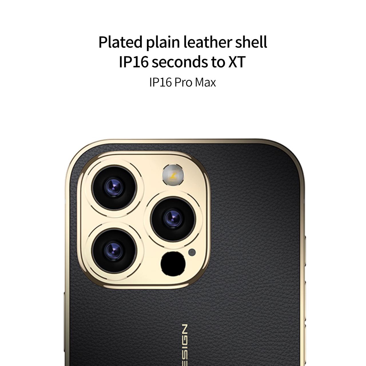 Luxury Leather Golden Camera Case - iPhone