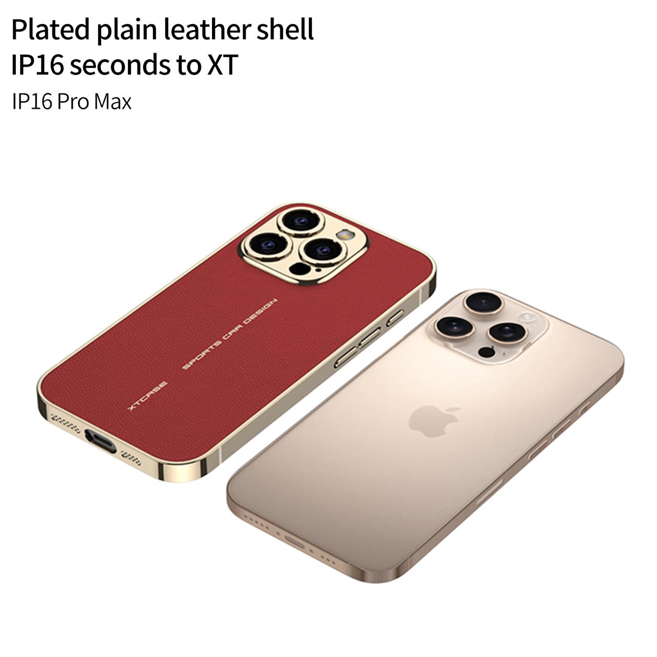 Luxury Leather Golden Camera Case - iPhone