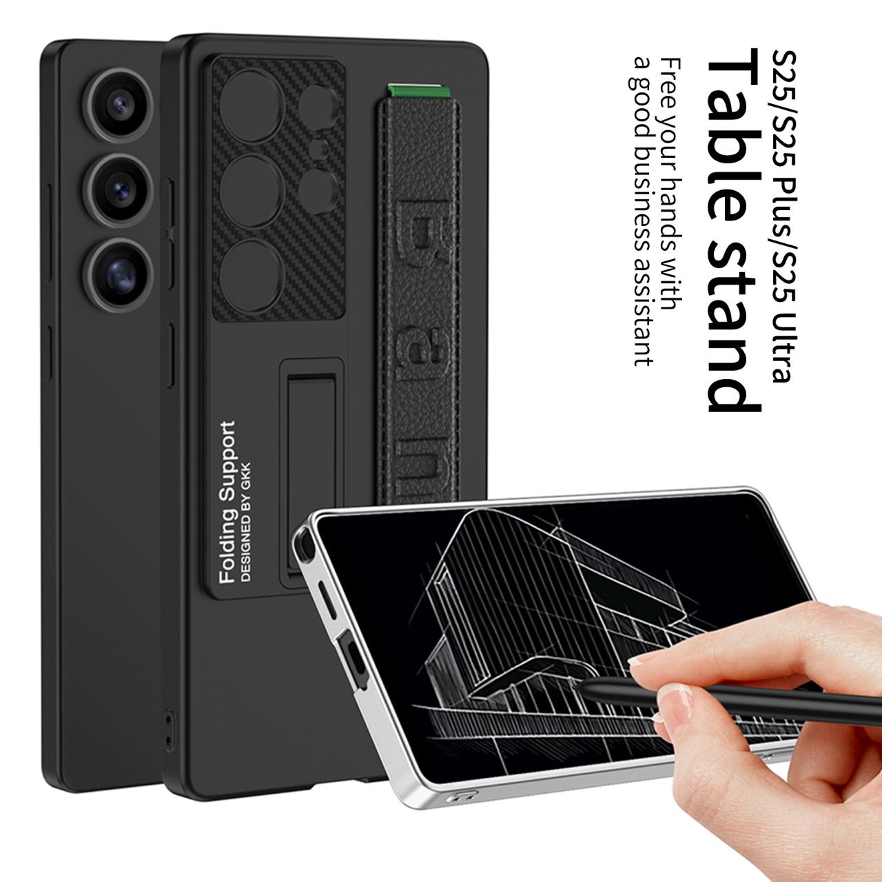Elastic Wrist-Band Holder With Kick-Stand Case For Galaxy S25 Ultra