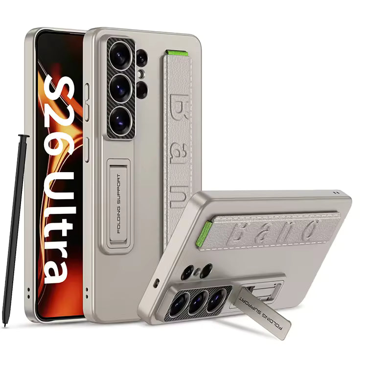 Elastic Wrist-Band Holder With Kick-Stand Case For Galaxy S26 Ultra