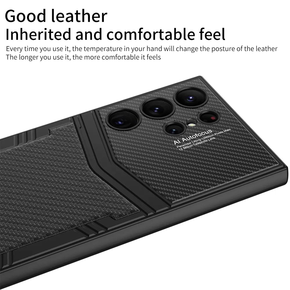 Defender Leather Case For Galaxy S24 Ultra