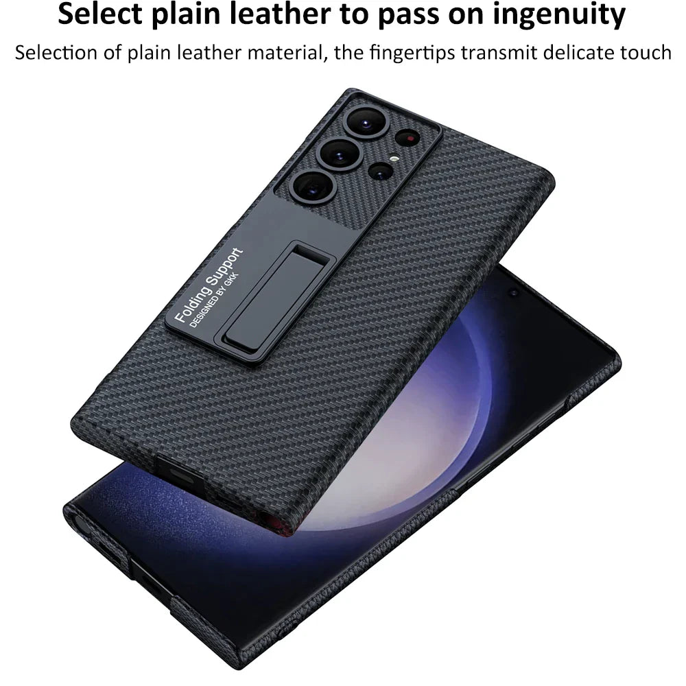 Galaxy S24 Ultra Protective Standing Leather Cover With S Pen Slot